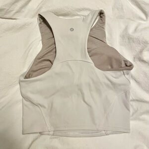 White Lululemon Longline Sports Bra